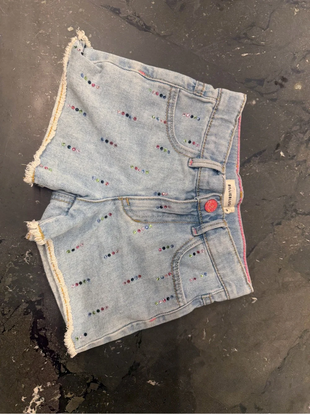 Billieblush crystal-embellished denim shorts